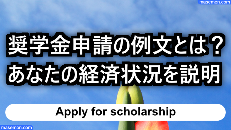 奨学金 「あなたの経済状況を具体的に説明してください」の例文
